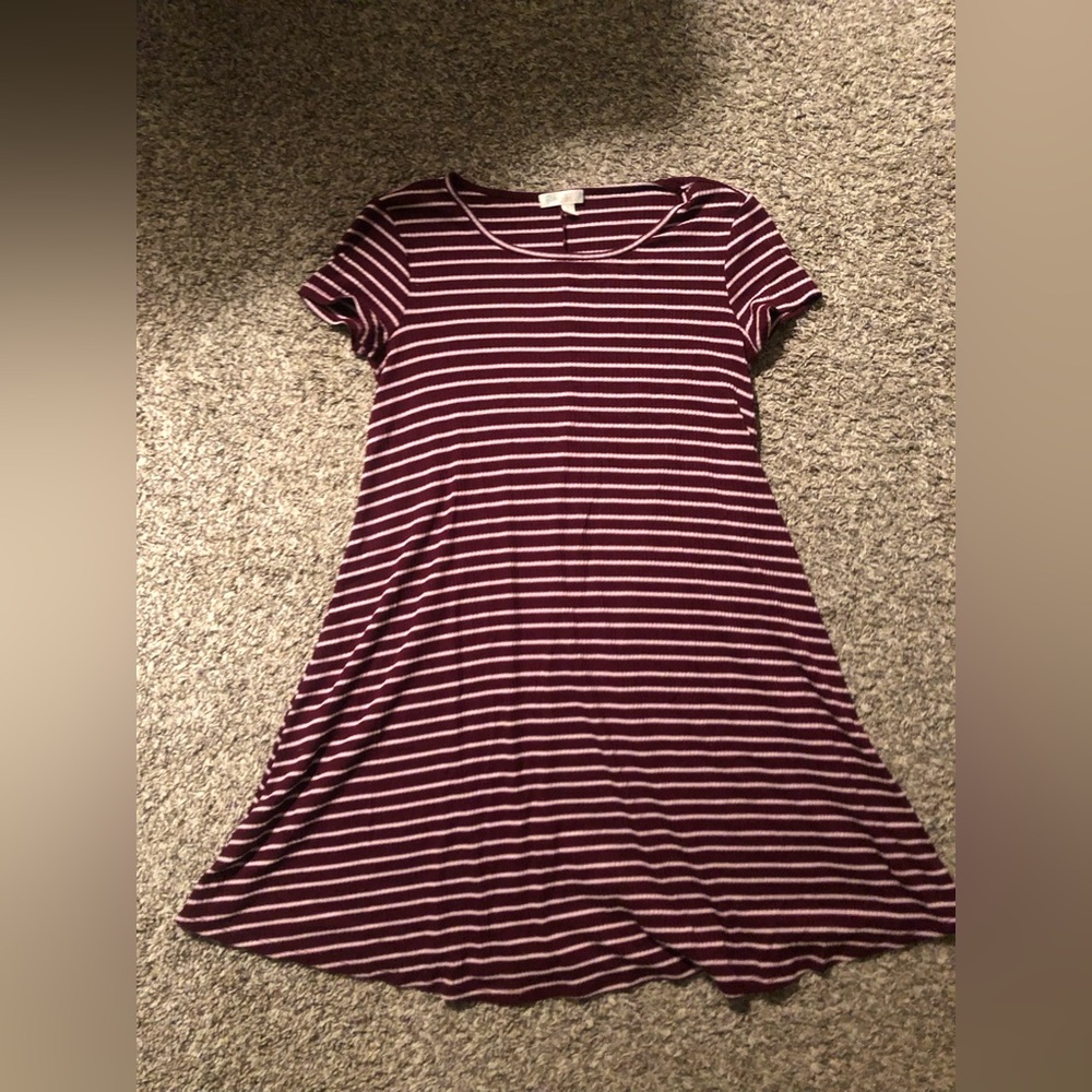 Red and white striped tshirt dress